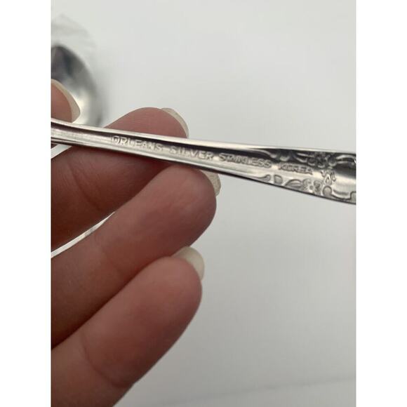 Vintage New Old Stock Orleans Silver Stainless Korea Lot Of 6 Teaspoons - Picture 5 of 7